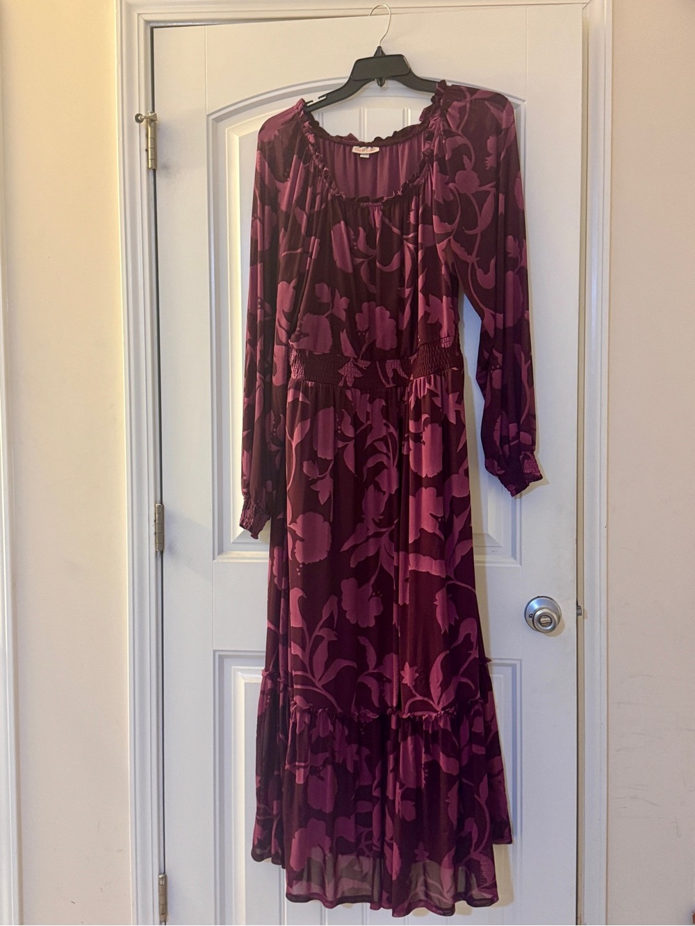 Knox Rose Plum Floral Maxi Dress Size 1X